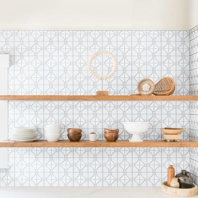 "Merola Tile Hudson Moonbeam Glossy White 11-7/8"" x 11-7/8"" Porcelain Floor and Wall Tile"
