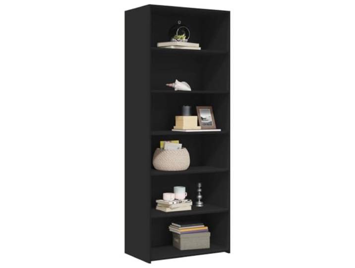 KTHLBRH Anrichte schwarz 70 x 41 x 185 cm aus mehrschichtigem Holz Großer Stauraum, einfache Wartung, minimalistisches Design, kippsicher