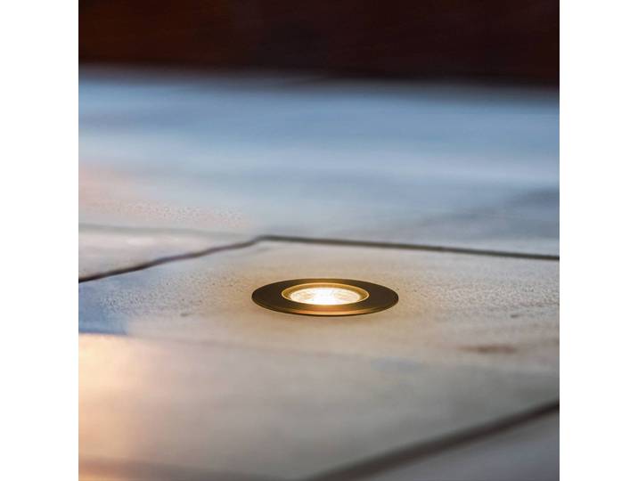 BRUMBERG Hybride Flat LED-Bodeneinbauleuchte, 13cm, alu / grau / zink, Edelstahl, Modern