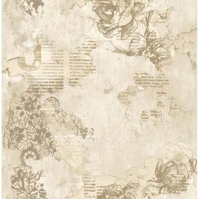 Seabrook Designs Terica Abstract Script Unpasted Wallpaper