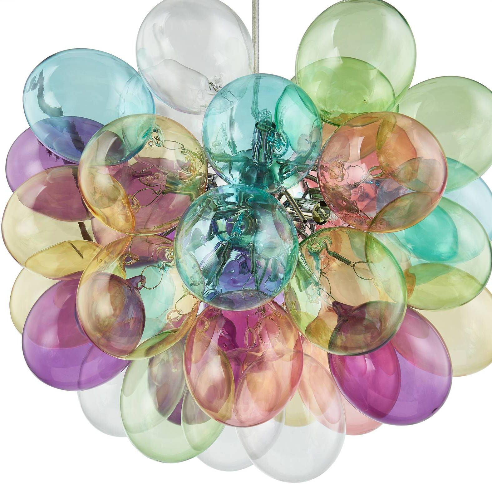 Glas Hängeleuchte Diborah Lucande, dimmbar, Multicolour, für Wohn- / Esszimmer, Glas, Design