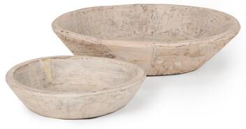 Mercana Nikita Rustic handmade Wooden Bowls (Set of 2)