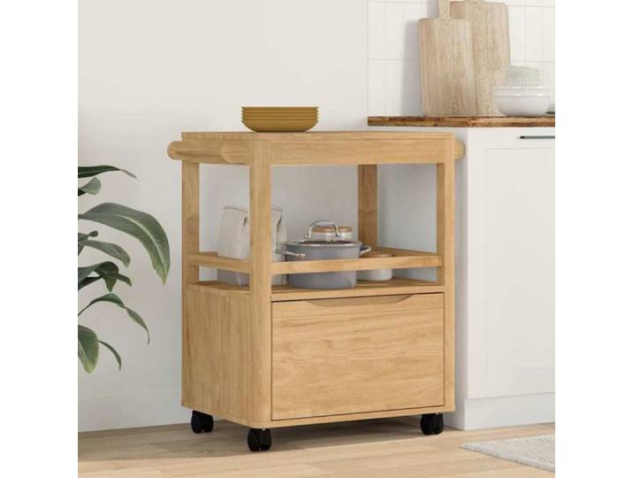 Desserte de cuisine - VIDAXL - FLORO - Pin massif - 4 roulettes 360° (2 freins) - 72 5x45x80 cm