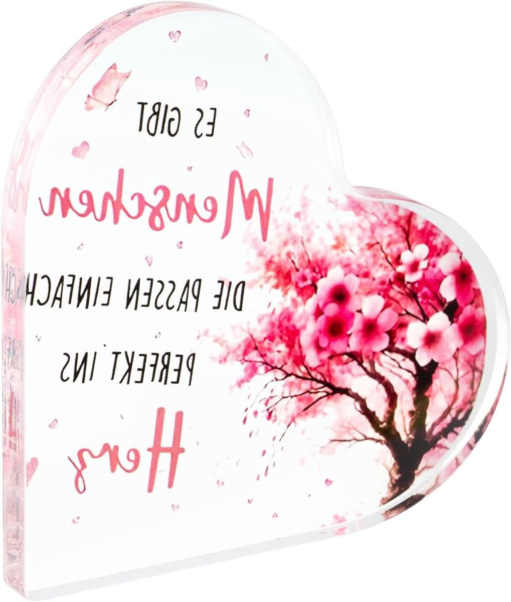 Hartvormige acryl woondecoratie voor unieke cadeaus