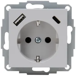 Kopp HK07 -Schutzkontakt-Steckdose USB A/C Anschluss Farbe:grau matt
