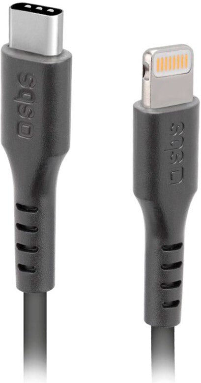 SBS USB-C til Lightning Kabel - 1 Meter - MFI - 480 Mbit/s - Sort