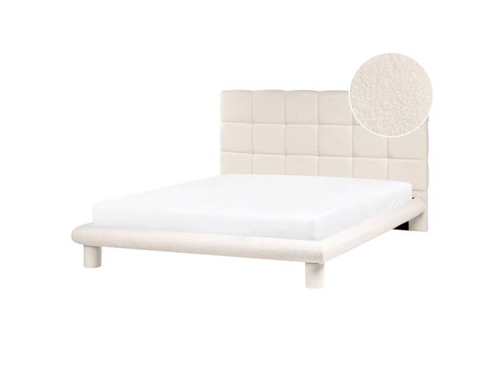 BETT mit Lattenrost 160/200 cm Cremeweiß Cressat