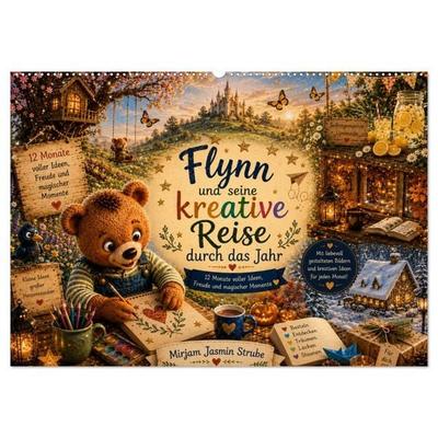 Flynn und seine kreative Reise durch das Jahr (Wandkalender 2027 DIN A2 quer), CALVENDO Monatskalender