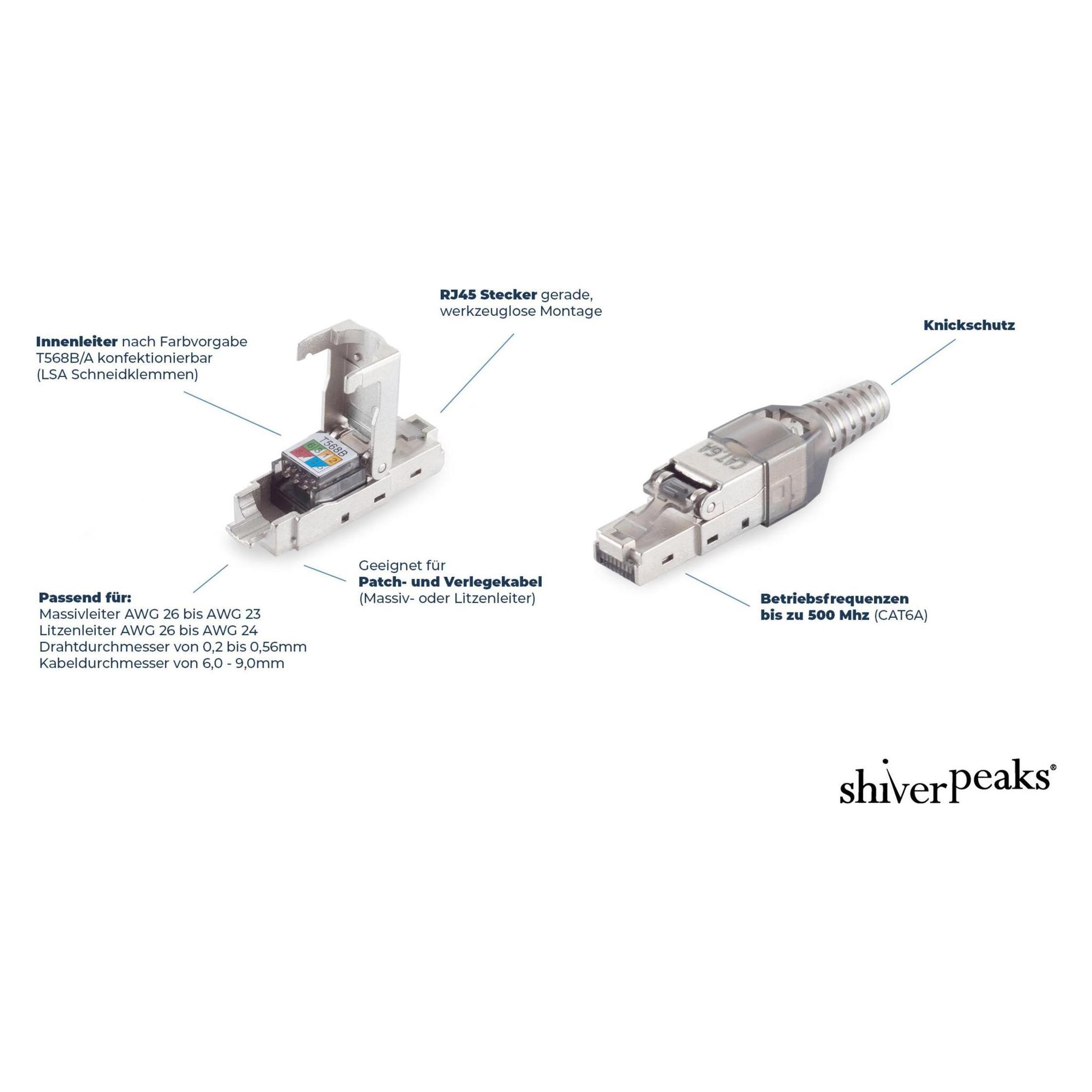 Shiverpeaks -BASIC-S--cat. 6A Kabelverbinder Doppelbuchse RJ45 Vollgeschirmt--VE2 (CAT6a) (BS08-01041-2)