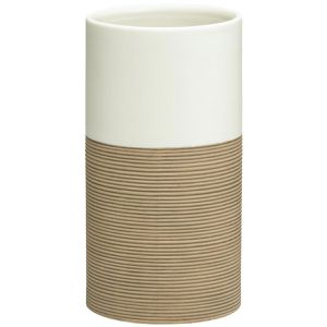 Sealskin Zahnputzbecher Doppio, sand, aus Keramik, 6,9 x 12,6 cm, 300 ml