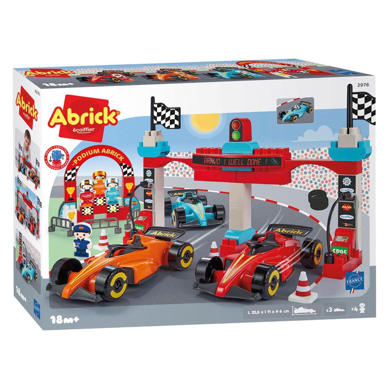 Ecoiffier Abrick Bausteine Formel 1 Grand Prix mit 3 Fahrzeugen (2976)