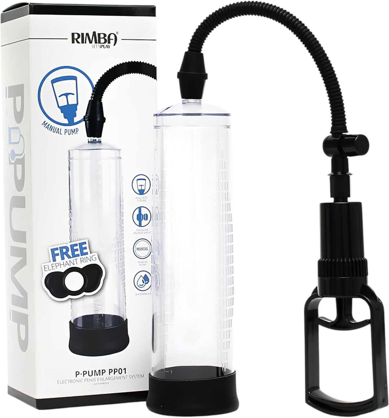 Rimba P-PP01 - Two-Finger Grip Penis Pump (Clear)
