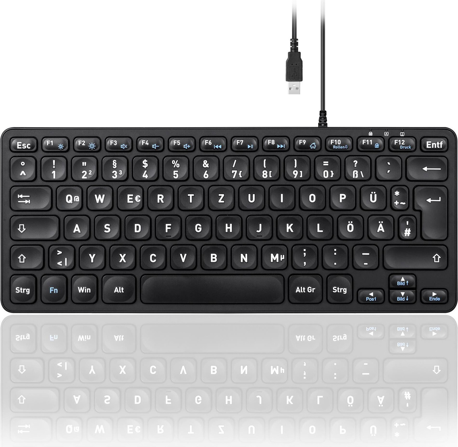 Perixx PERIBOARD-432B Mini-toetsenbord USB zwart