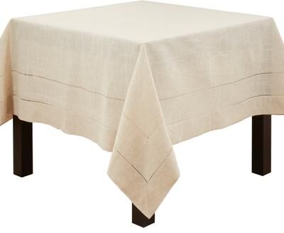 Saro Lifestyle Linen Blend Toscana Double Hemstitched Tablecloth