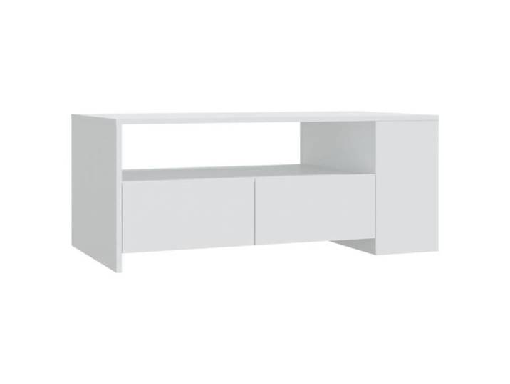 Table basse - ZERODIS - HB042 - Bois d'ingénierie - Blanc - 102x55x42 cm