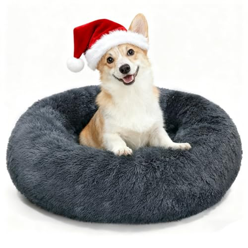 MDDK DY Donut Hondenbed en Kattenmand, Donkergrijs, 60 x 20 cm