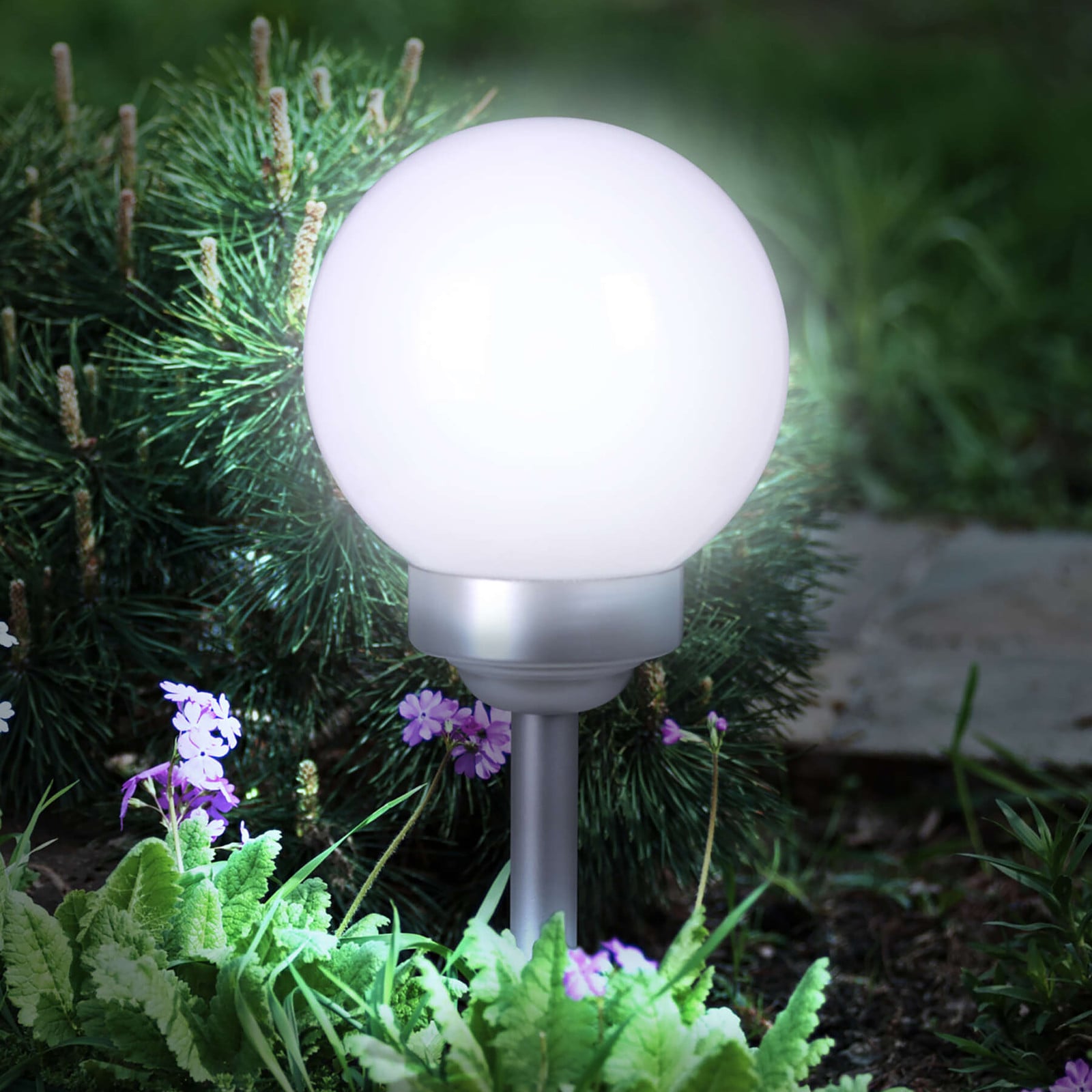 home24 LED-padverlichting wit/zilver Ø 25 cm