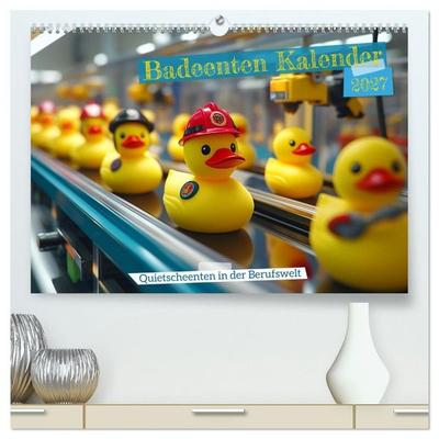 Badeenten Kalender - Quietscheenten in der Berufswelt (hochwertiger Premium Wandkalender 2027 DIN A2 quer), Kunstdruck in Hochglanz