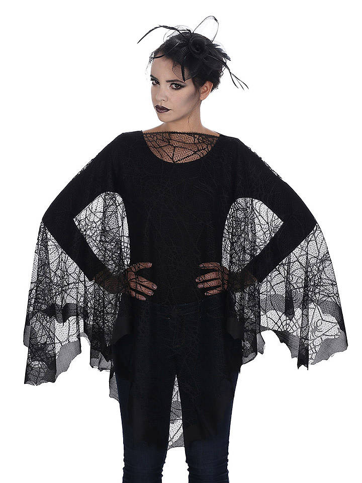 CHAKS Kostümponcho "Spider Web" in Schwarz - onesize