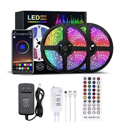LED-Streifenlichter Bluetooth-Musiksynchronisation 40/30/20/10 m LED-Streifen mit Farbwechsel 40 Tasten Fernbedienung empfindlich eingebautes Mikrofon App-gesteuerte LED-Leuchten 5050 RGB-App