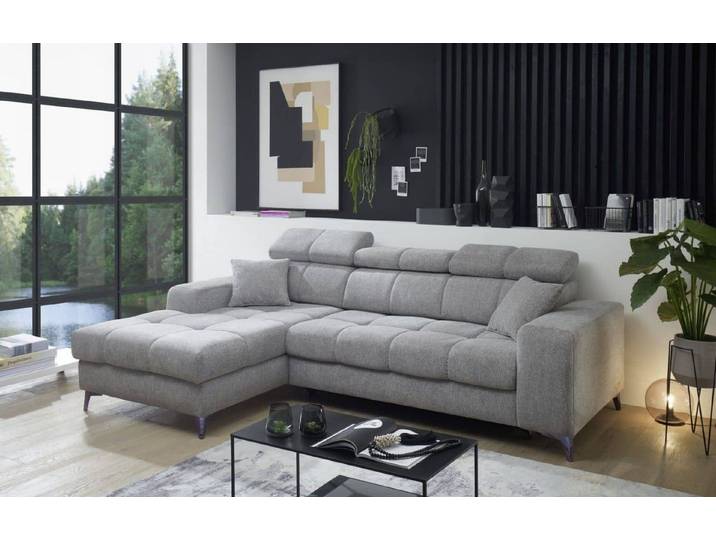 ED EXCITING DESIGN Ecksofa, Bettkasten, Schlaffunktion, Verstellbare Kopflehnen