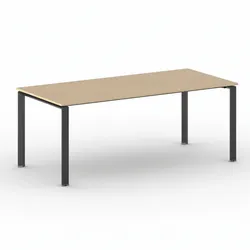 Konferenztisch PRIMO INFINITY 200x90 cm, schwarzes Metallgestell, Buche