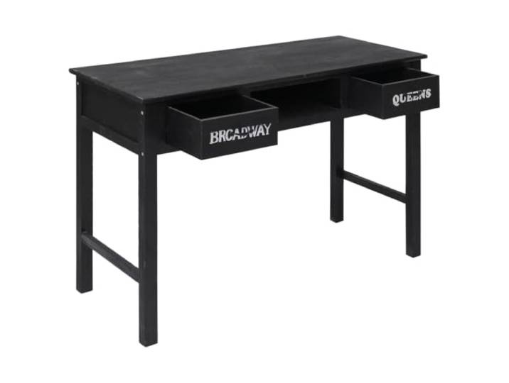 Konsolentisch Holz Schwarz 110x45x76 cm mit 2 Schubladen und Ablage Pappelholz und Paulownia Holz, 2 Schubladen, offenes Fach, Wandmontage, stilvolles Design, stabile Konstruktion