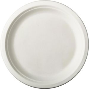 Papstar Einwegteller 89738 pure, Zuckerrohr, weiß, Ø 26cm, 50 Stück