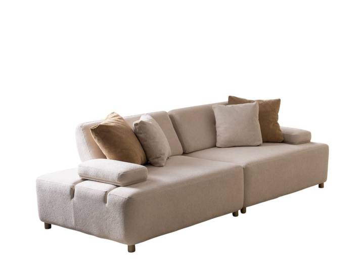 JVmoebel 3-Sitzer Beige Sofa Harmonie – Stilvolles Design aus Polyester, 1 Teile, Made in Europe