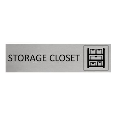 CombiCraft Aluminium Türschild Storage Closet 165x45mm mit 3M-Tape zur Befestigung, einfache Kennzeichnung von Räumen und Bereichen