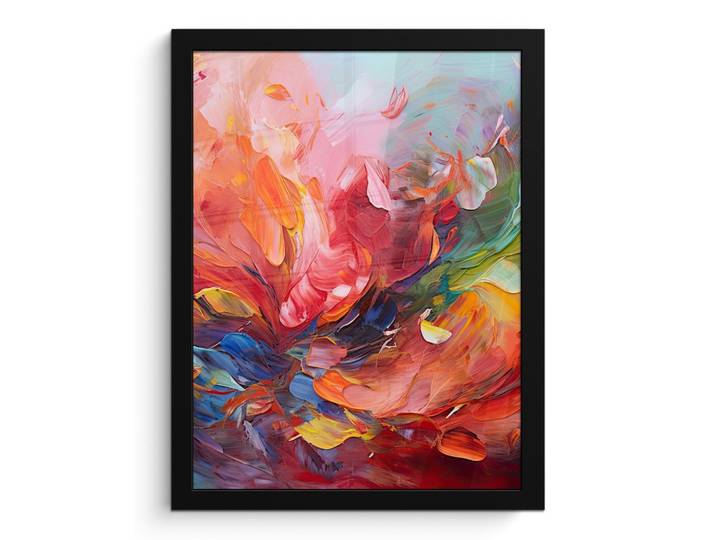 MuchoWow Poster MIT Rahmengerahmtes Bild - Ölgemälde - Kunst - Abstrakt - Farbenfroh - 30x40 cm, Altrosa, Papier, Rechteckig, 30x40 cm, gerahmt, Bilder & Rahmen, Bilder
