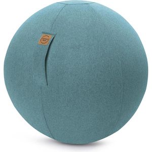 Sitting-Ball Sitzball FELT, belastbar bis 100 kg, Ø 65 cm, türkisfarbener Stoffbezug in Filzoptik
