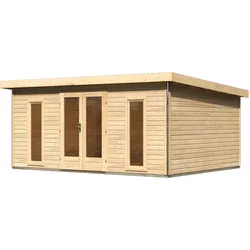 Karibu Premium Gartenhaus Radeburg 4 - 40mm-490 x 369 cm- naturbelassen