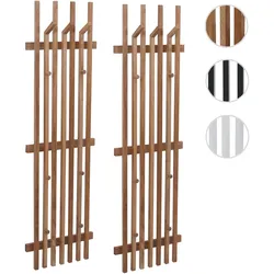 MCA 2er-Sets Garderobenpaneel HWC-P57, Wandgarderobe Garderobenleiste, Massiv-Holz 135x40cm Eiche ~ natur