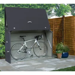 Trimetals Metall Gerätebox, Fahrradbox "Sesam", Aufbewahrungsbox inkl. Boden,anthrazit,185 x 76 x 139 cm (L x B x H)