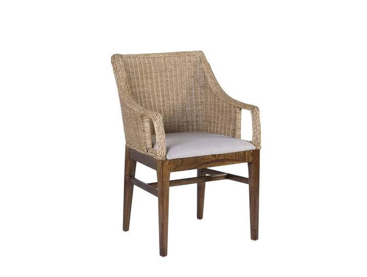 Fauteuil rotin beige