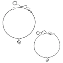 PAUL HEWITT - ARMKETTE - OCEAN HEART - MAMA & MINI SET - silber