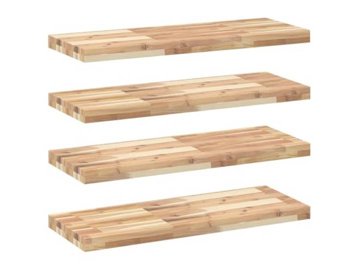 LASWWQMRF Schweberegal 4er Set 100x30 cm Akazie Massivholz Unbehandelt Vielseitiges Wandboard aus massivem Naturholz fuer Wohnzimmer, Schlafzimmer, Bad und Flur zur individuellen Wandgestaltung.