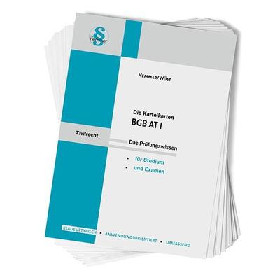 Karteikarten BGB AT I, Sonstige von Karl-Edmund Hemmer,Achim Wüst, Hemmer/Wüst, 978-3-96838-237-1