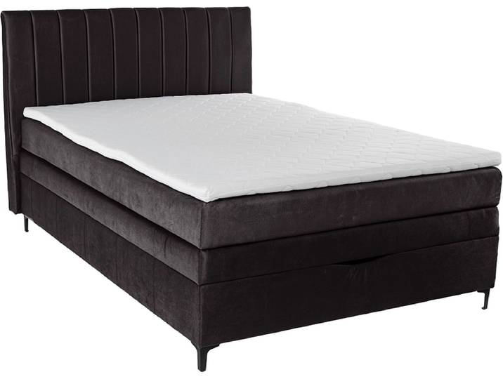 Boxspringbett MAGIC schwarz 140x200cm halbfest