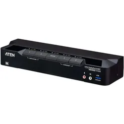 Aten CS1924A KVMP-Switch 4-fach, KVM Switch, Schwarz