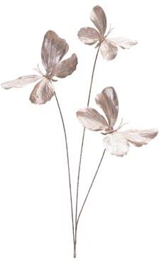 Melrose International Metallic Butterfly Spray (Set of 6) - Tan