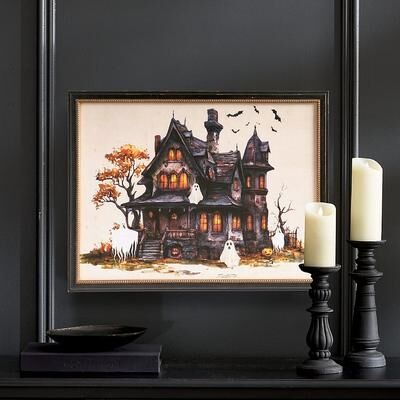 Framed Haunted House Wall Art - Grandin Road
