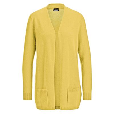 Strickjacke GOLDNER "Langarm Feinstrick-Cardigan", Damen, Gr. 48, gelb, Obermaterial: 100% Kaschmir WS., figurumspielend, eng Rippe, Strickjacken Strickjacke, Ohne