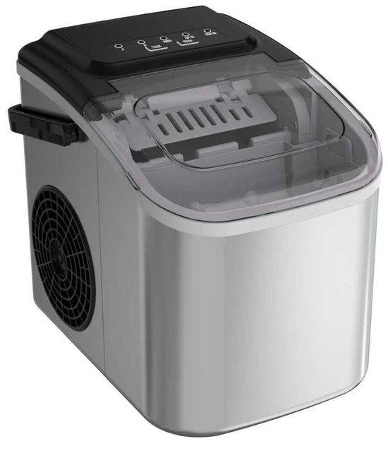 WELLENT IJsmaker - Zelfreinigende IJsblokjesmachine - 12kg per dag - Zilver