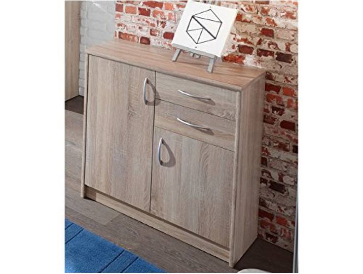 möbelando Kommode Anrichte Beistellschrank Hochkommode Standschrank Schrank Olli III Sonoma-Eiche