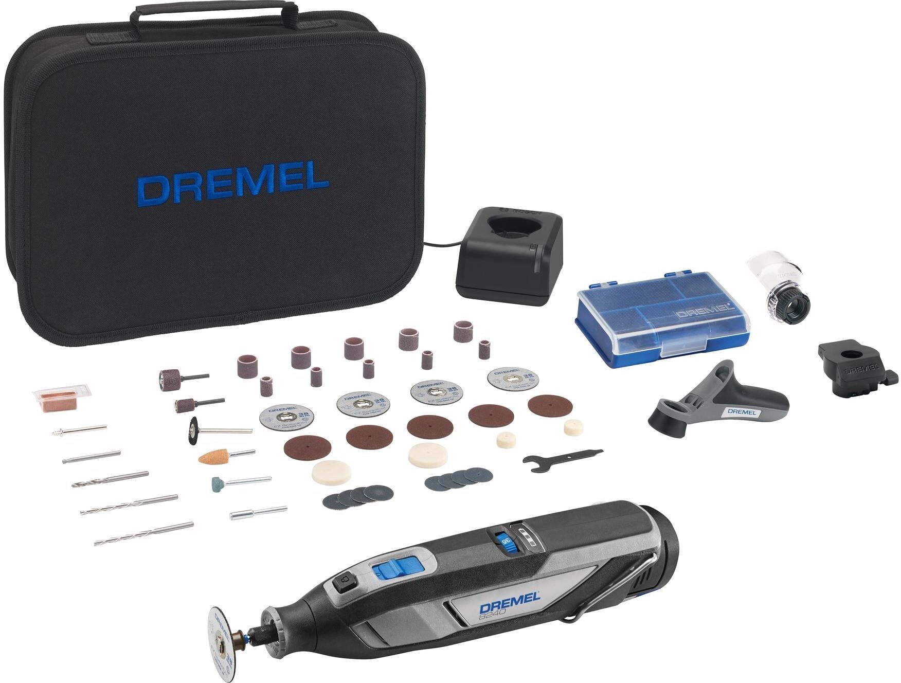 Elektro-Multifunktionswerkzeug DREMEL "DREMEL 8240-3/45 mit Akku", grau, B:5,4cm H:25,4cm, Multifunktionswerkzeug-Maschinen, Elektro-Multifunktionswerkzeug grau Einheitsgröße
