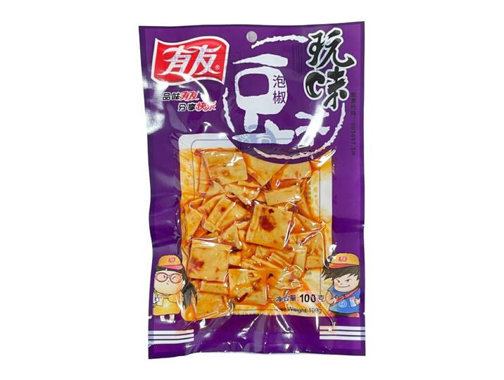 Youyou gedroogde tofu met ingelegde pepersmaak 100 g