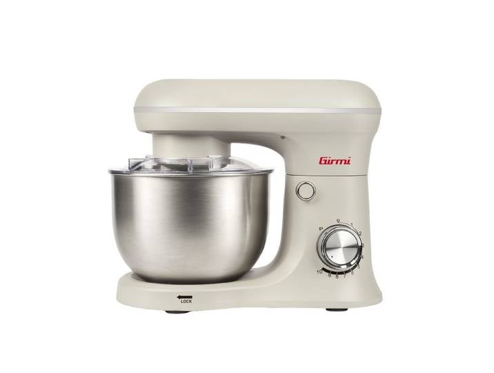 Girmi Küchenmaschine IM2101 Gastronomo IM21, Edelstahlschüssel, Planetenrührwerk, 1500 W, 5 l Schüssel, 10 Geschwindigkeiten, Pulse-Funktion, Knethaken, Rührer, Schneebesen