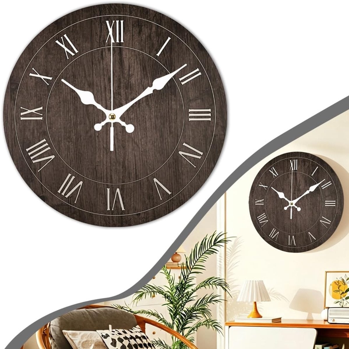 Moderne Stille Wandklok met Kwartsuurwerk
